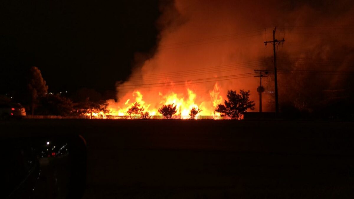 Incêndio destrói a Madeireira Odppis, na Rodovia do Xisto, na madrugada desta segunda-feira, 18