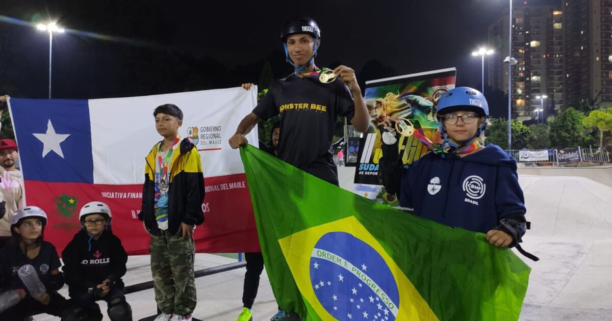 Patinador araucariense é medalha de prata no Sul-Americano de Esportes Sobre Rodas