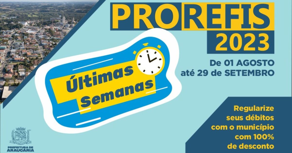 Programa PROREFIS para regularização de débito com a Prefeitura está nas últimas semanas