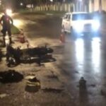 Acidente entre moto e carro na Avenida das Cerejeiras