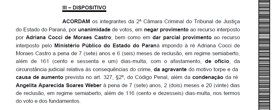 Tribunal de Justiça mantém condenação de Adriana Cocci pela prática de “rachadinha”