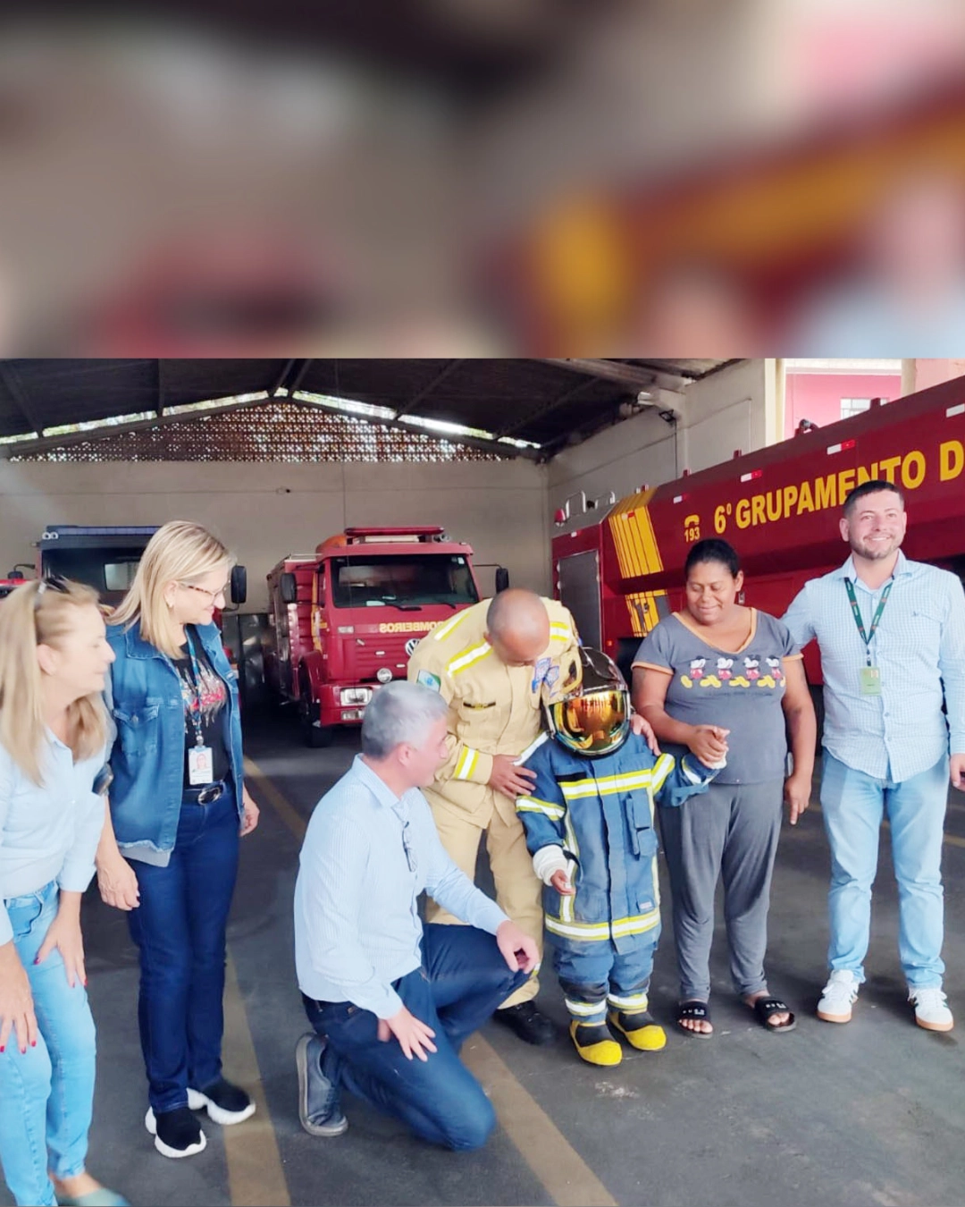 Imagem de destaque - Garotinho visita o Corpo de Bombeiros de Araucária e ganha festa de aniversário