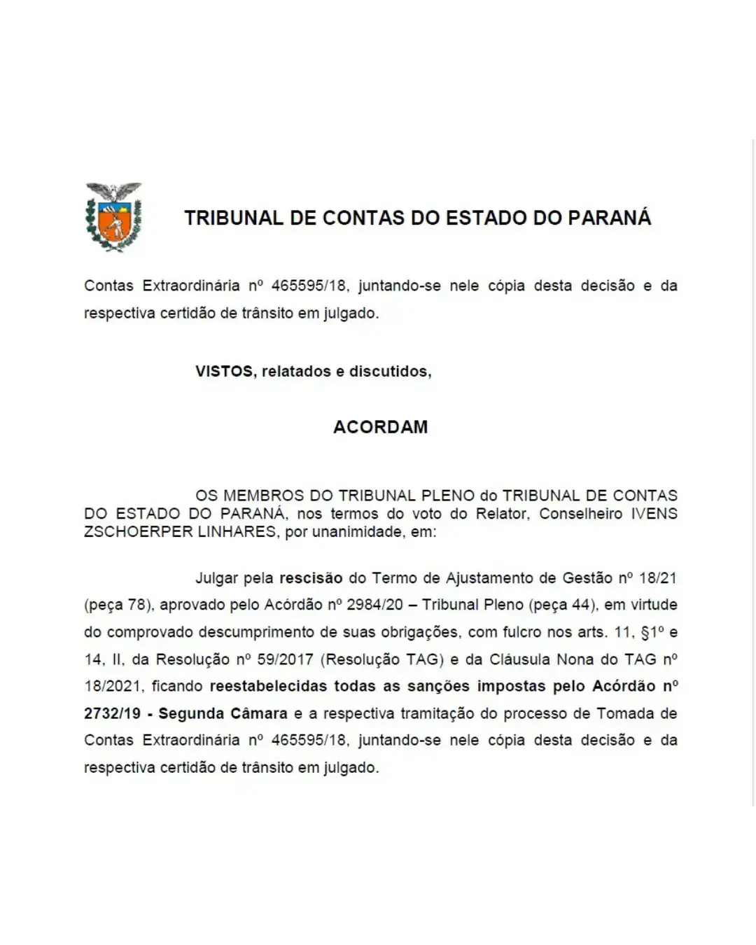 Empreiteira não cumpre combinado, Tribunal de Contas rescinde acordo e ex-gestores terão que pagar multas